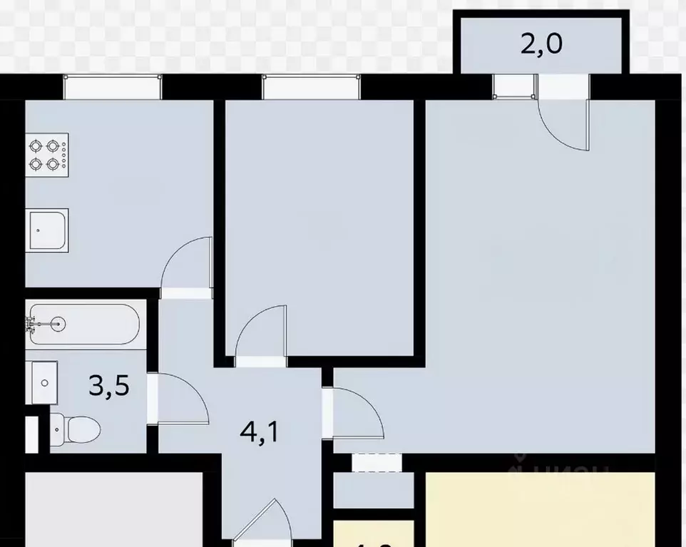 2-к кв. Москва просп. Вернадского, 33 (42.0 м) - Фото 2