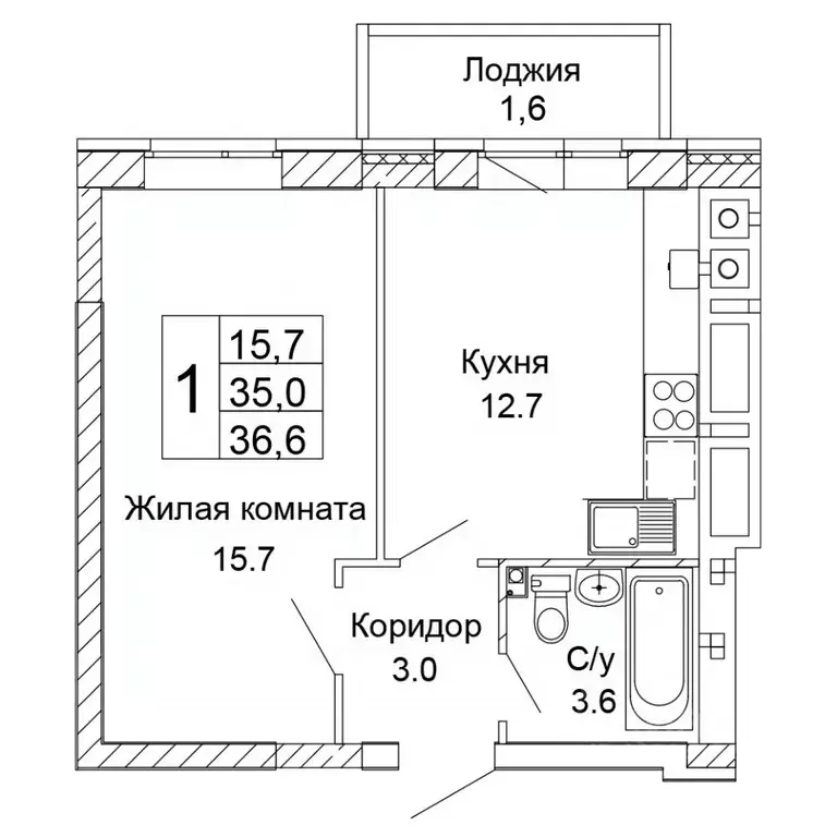 1-к кв. Волгоградская область, Волгоград ул. 70-летия Победы, 21А ... - Фото 0