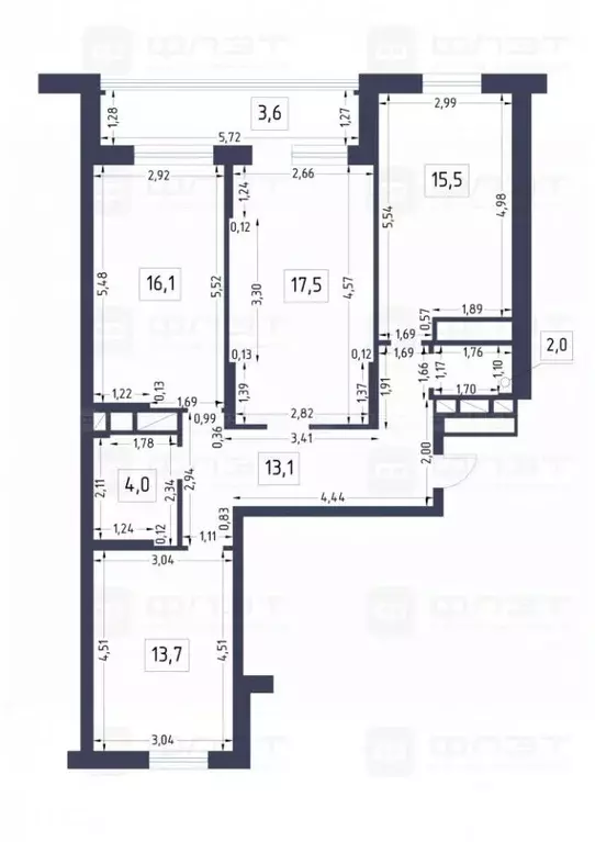 3-к кв. Татарстан, Казань ул. Заслонова, 40к2 (85.5 м) - Фото 2