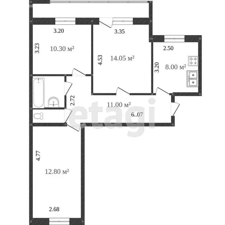 3-комнатная квартира: Вологда, Ярославская улица, 25 (60 м) - Фото 0
