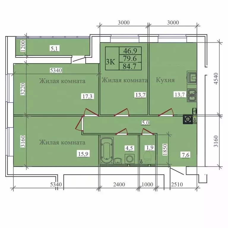 3-комнатная квартира: Иваново, улица Павла Большевикова, 50к6 (84.7 м) - Фото 2