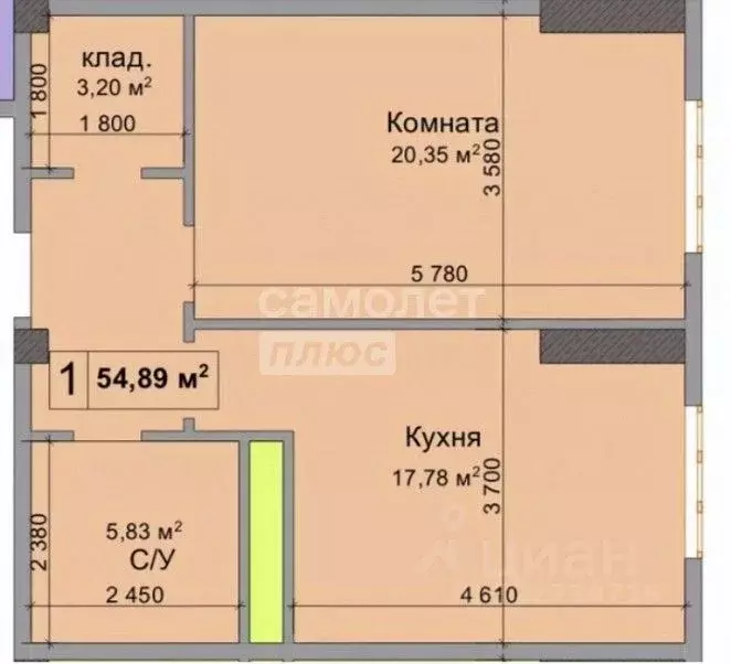 2-к кв. Кабардино-Балкария, Нальчик ул. Идарова, 176 (55.0 м) - Фото 2