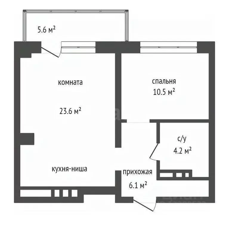 2-к кв. Красноярский край, Красноярск наб. Ярыгинская, 3 (44.5 м) - Фото 0