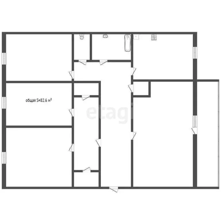 4-комнатная квартира: Бийск, улица Александра Матросова, 67 (82.6 м) - Фото 0
