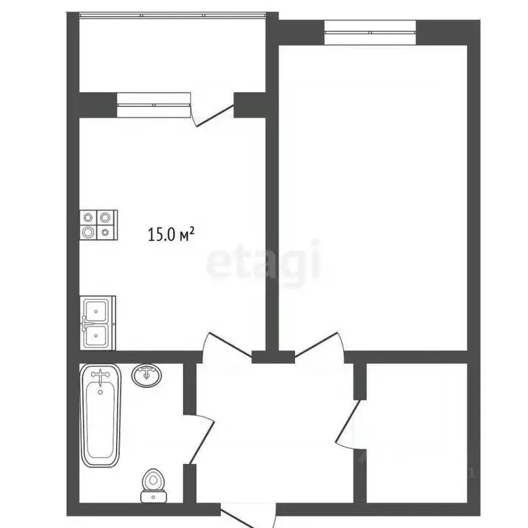 1-к кв. Ростовская область, Ростов-на-Дону Крепостной пер., 99 (54.0 ... - Фото 1