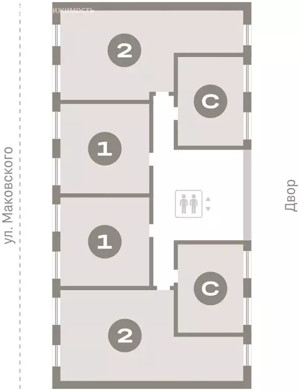 Квартира-студия: Новосибирск, Зыряновская улица, 53с (32.01 м) - Фото 1