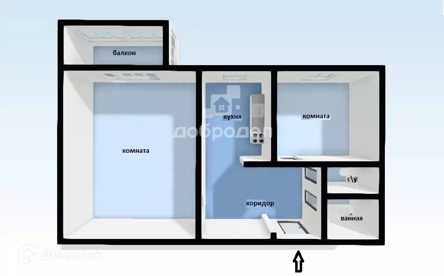 Продаётся 2-к квартира, 42.7 м - Фото 0