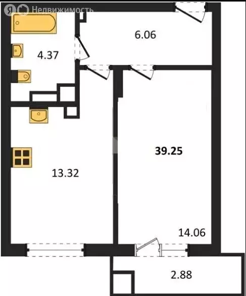 1-комнатная квартира: Калининград, Батальная улица, 65Б (37.8 м) - Фото 0