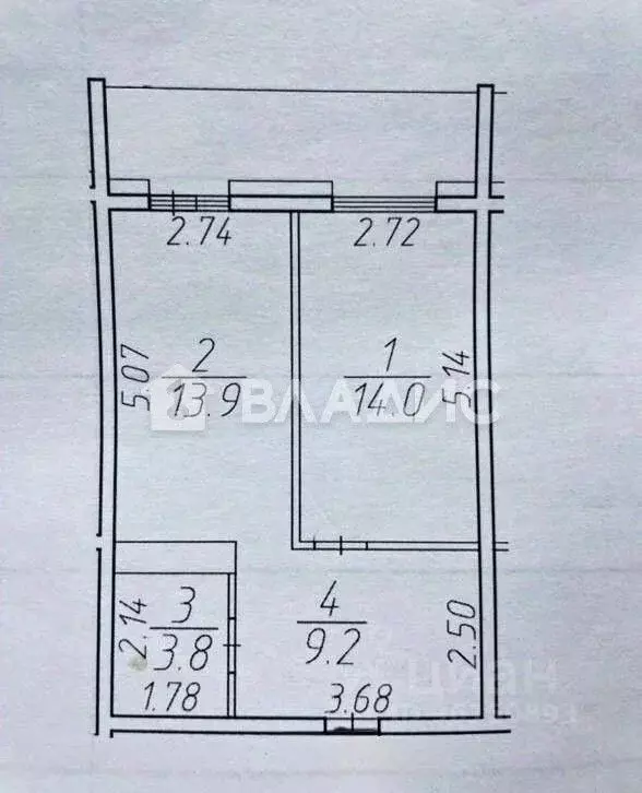 1-к кв. Карелия, Петрозаводск ул. Петрова, 27 (48.0 м) - Фото 2