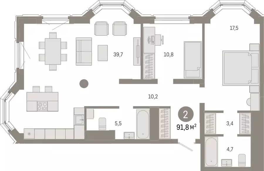 2-комнатная квартира: Екатеринбург, жилой район Вокзальный, улица ... - Фото 2