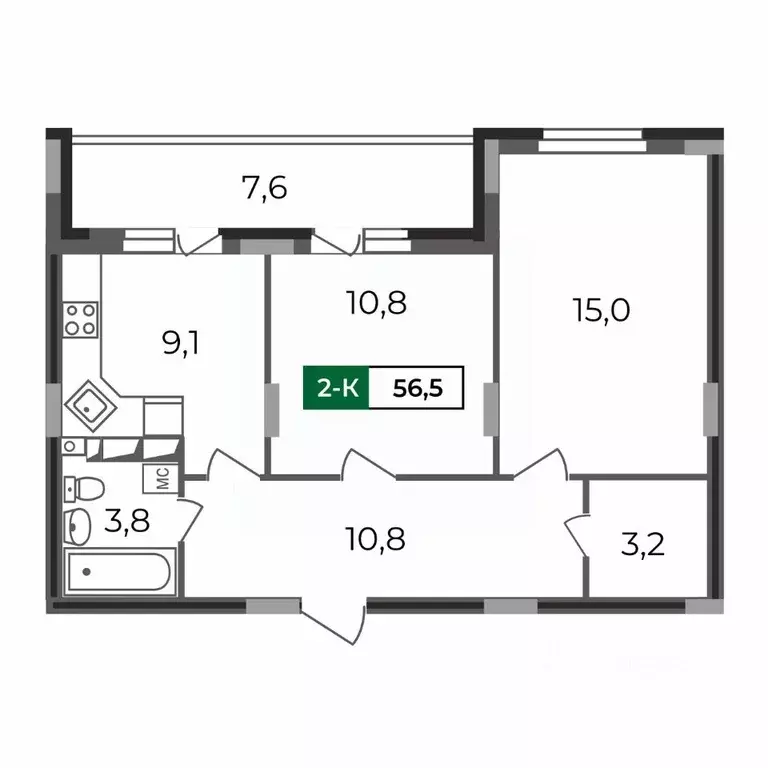 2-к кв. Владимирская область, Владимир бул. Сталинградский, 7 (56.5 м) - Фото 0