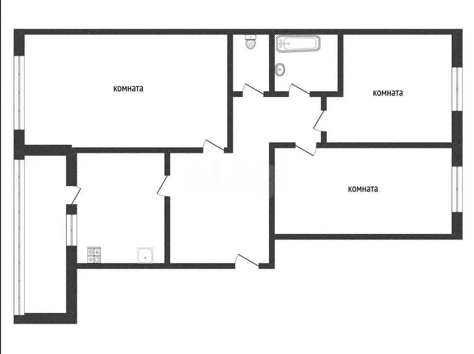 3-комнатная квартира: Кириши, проспект Героев, 10 (66.4 м) - Фото 1