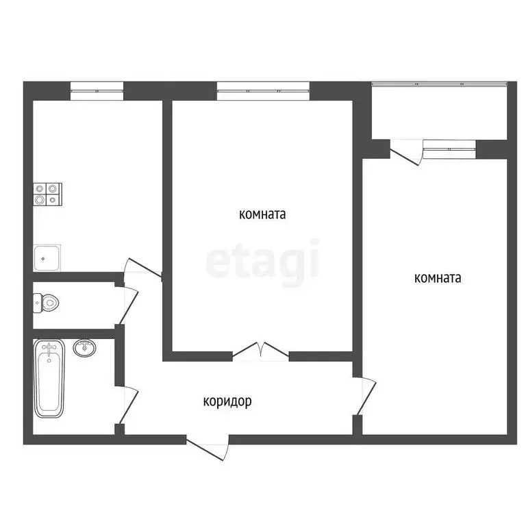 2-комнатная квартира: Тобольск, проезд Домостроителей, 5 (50.4 м) - Фото 1
