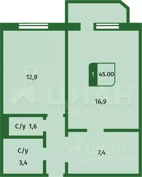 1-к кв. Тюменская область, Тюмень Широтная ул., 126к1 (45.0 м) - Фото 1