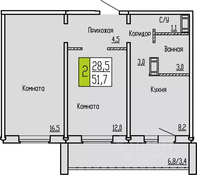 2-к кв. Курганская область, Курган ул. Карбышева, 52 (51.7 м) - Фото 0
