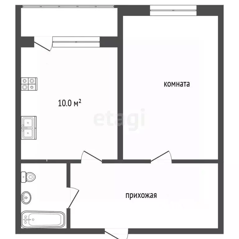 1-к кв. Московская область, Коломна Пионерская ул., 54 (43.3 м) - Фото 2