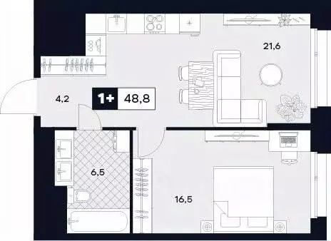 1-к кв. Москва Лодочная ул., 27К2 (48.8 м) - Фото 0