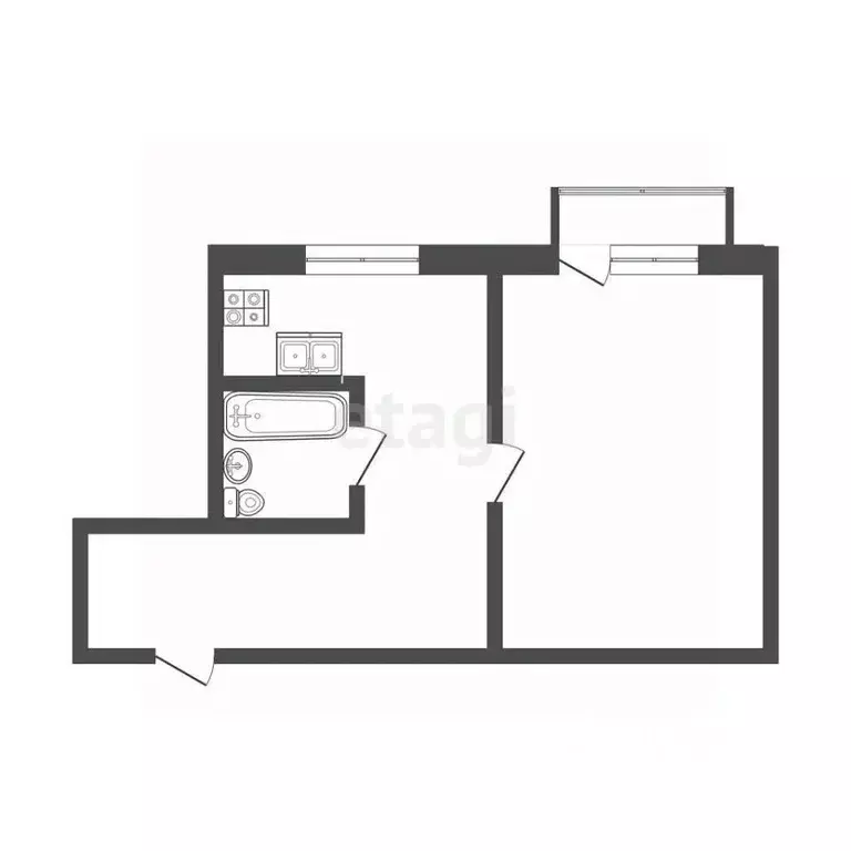 1-к кв. Ростовская область, Таганрог 27-й пер., 27 (31.8 м) - Фото 2