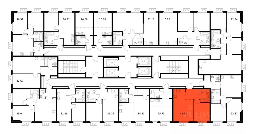 1-к кв. Москва Новоостаповская ул., 7к2 (41.0 м) - Фото 2