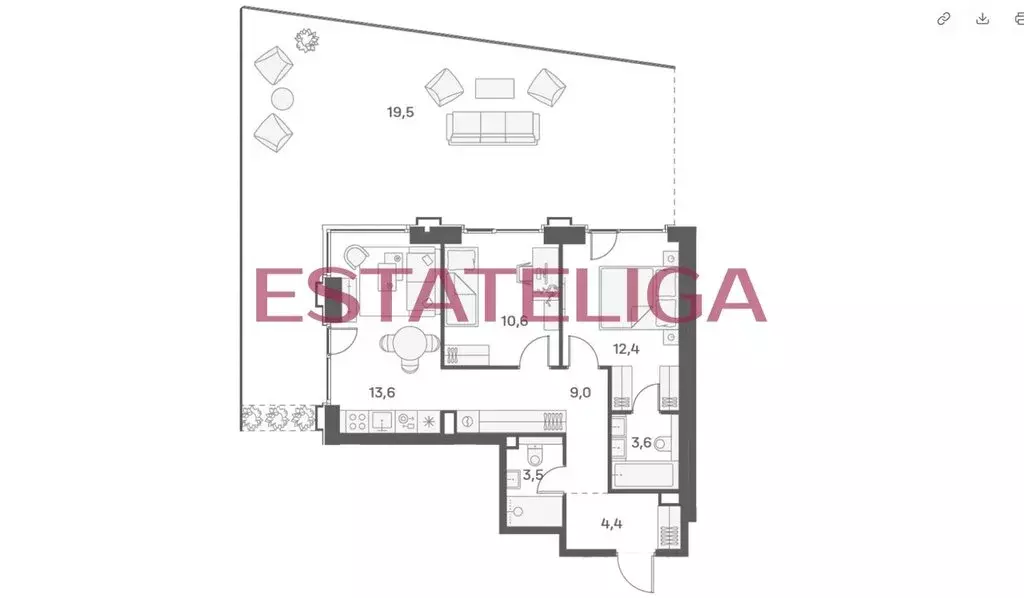 2-комнатная квартира: Москва, ЖК Портленд (57 м) - Фото 1