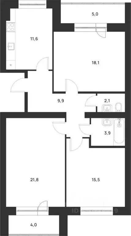 3-к кв. Тульская область, Тула ул. Героев России, 6 (91.9 м) - Фото 0
