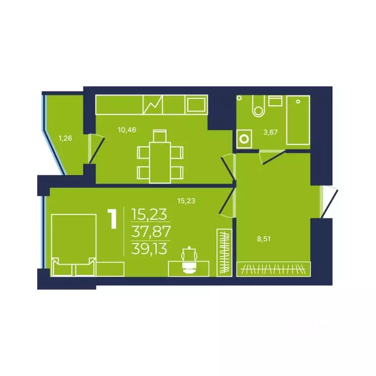 1-к кв. Башкортостан, Уфа просп. Дружбы Народов, 51/1 (39.0 м) - Фото 1