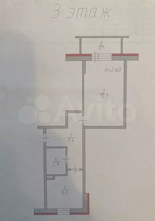 1-к. квартира, 33 м, 3/4 эт. - Фото 0