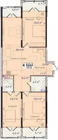 4-комнатная квартира: Геленджик, Верхняя улица, 4к3 (113.2 м) - Фото 0