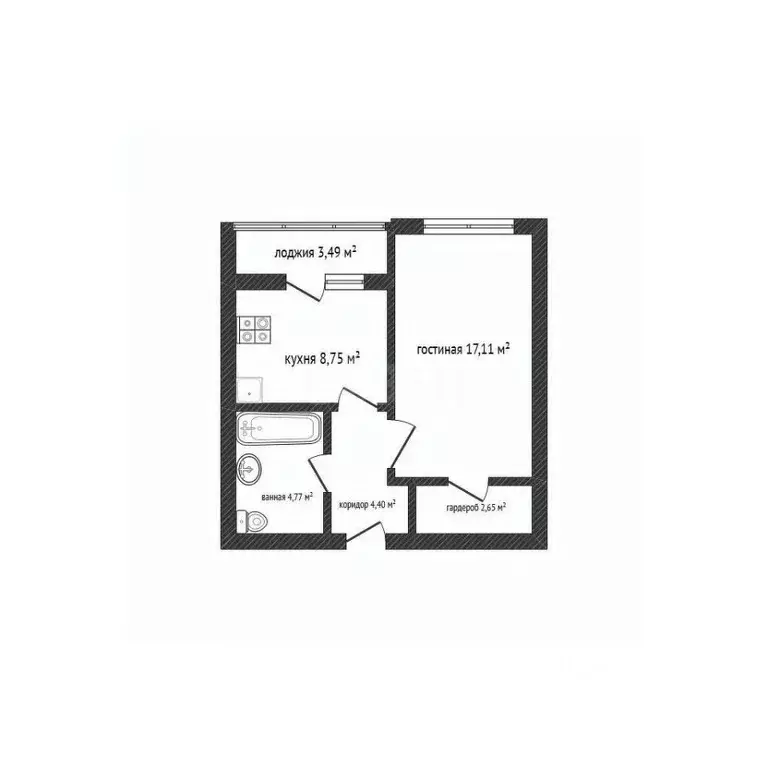 1-к кв. Белгородская область, Белгородский район, Северный городское ... - Фото 1