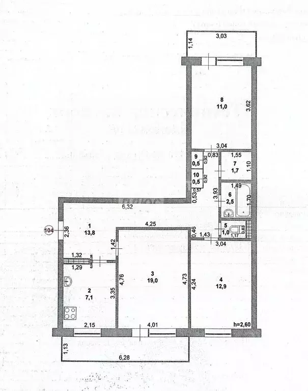 3-к кв. Марий Эл, Йошкар-Ола бул. Чавайна, 11А (75.0 м) - Фото 2