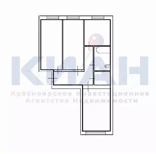 3-к. квартира, 61 м, 1/2 эт. - Фото 0