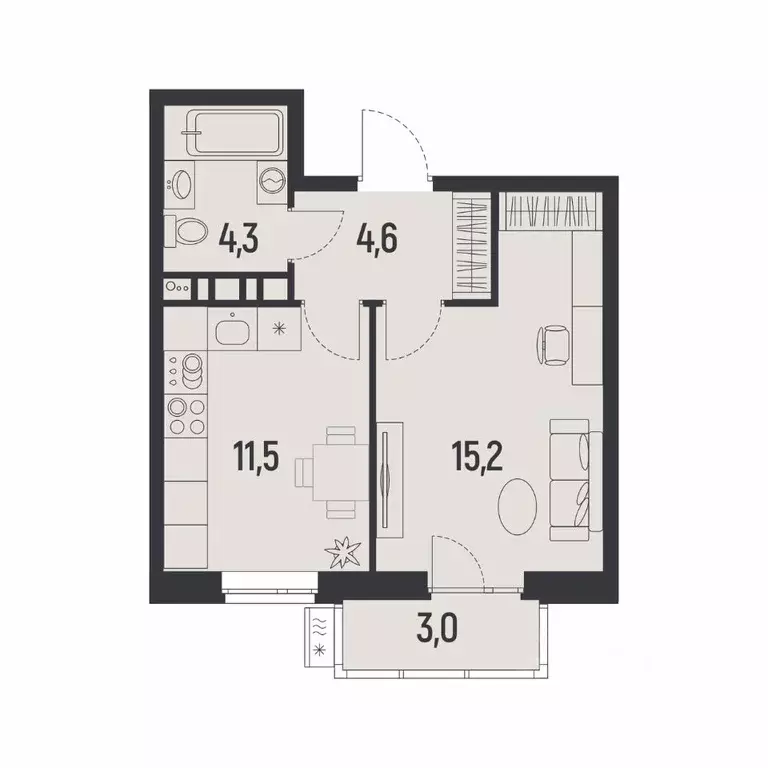 1-к кв. Пермский край, Пермь Ераничи мкр,  (36.5 м) - Фото 1