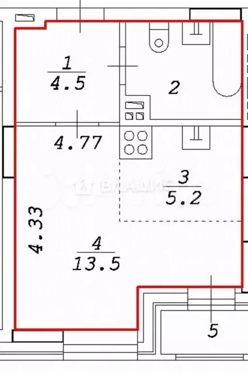 Квартира-студия, 28 м, 4/12 эт. - Фото 0