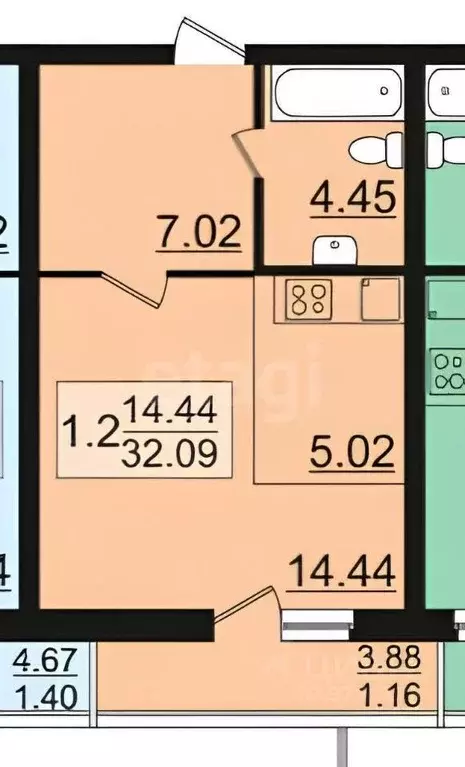 Студия Татарстан, Казань ул. Рауиса Гареева, 113 (30.3 м) - Фото 1