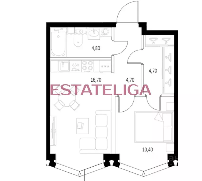 1-к кв. Москва Ленинградское ш., 57С5 (41.3 м) - Фото 2