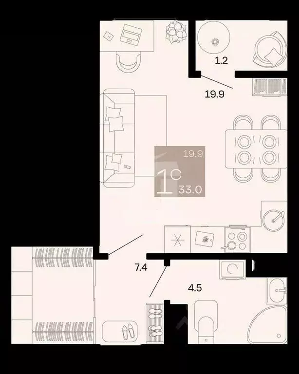 Студия Краснодарский край, Анапа муниципальный округ, с. Супсех ул. ... - Фото 2