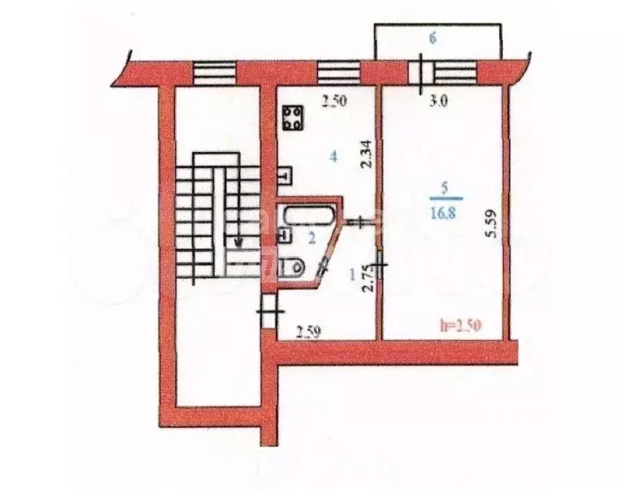 1-к кв. Пензенская область, Пенза ул. Карпинского, 42 (30.9 м) - Фото 1