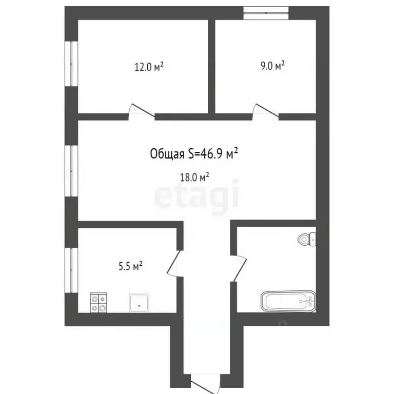Дом в Брянская область, Жуковка Больничная ул. (46 м) - Фото 2