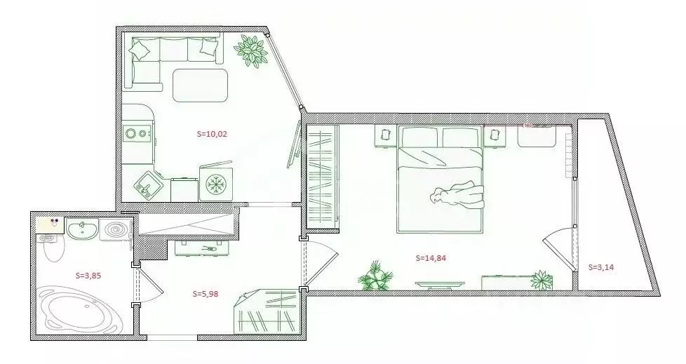 1-к кв. Санкт-Петербург Заневский просп., 42 (34.2 м) - Фото 2