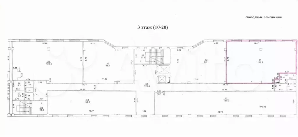 Офис, 119.8 м, красная линия - Фото 0