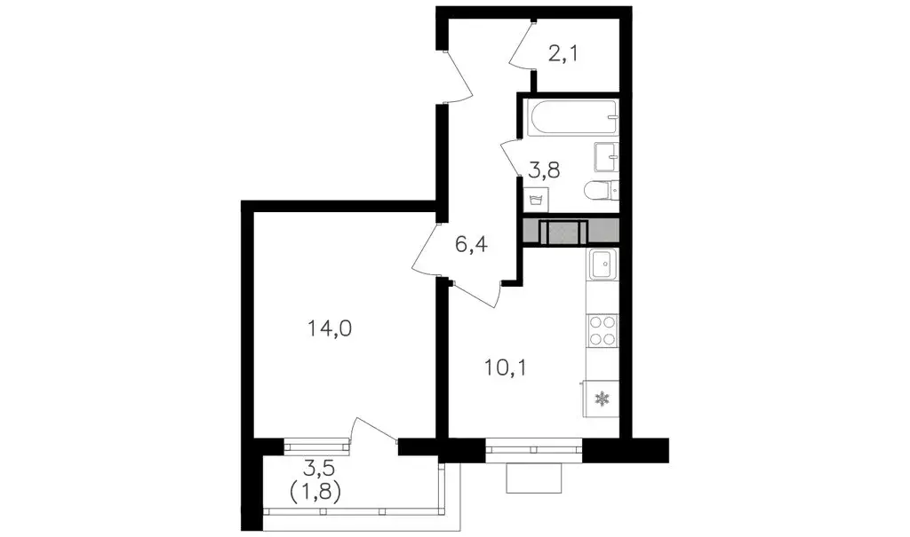 1-комнатная квартира: Москва, улица Берзарина, 32к2.2 (38.9 м) - Фото 0