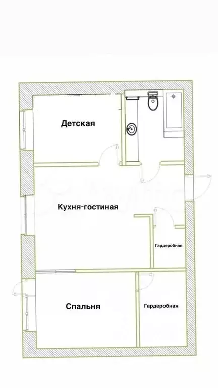 2-к. квартира, 60 м, 6/8 эт. - Фото 0