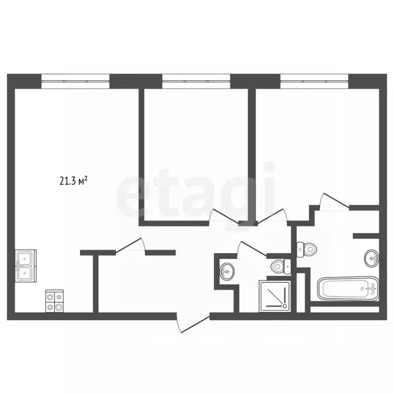 3-к кв. Москва Большая Филевская ул., 3к2 (57.5 м) - Фото 1