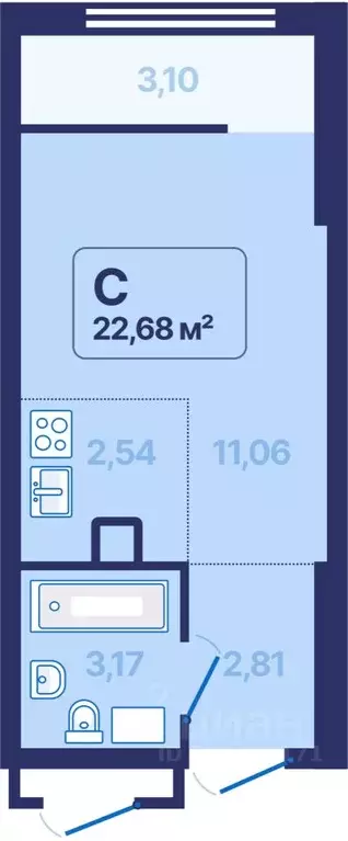 Студия Свердловская область, Екатеринбург просп. Космонавтов, 9 (22.68 ... - Фото 1