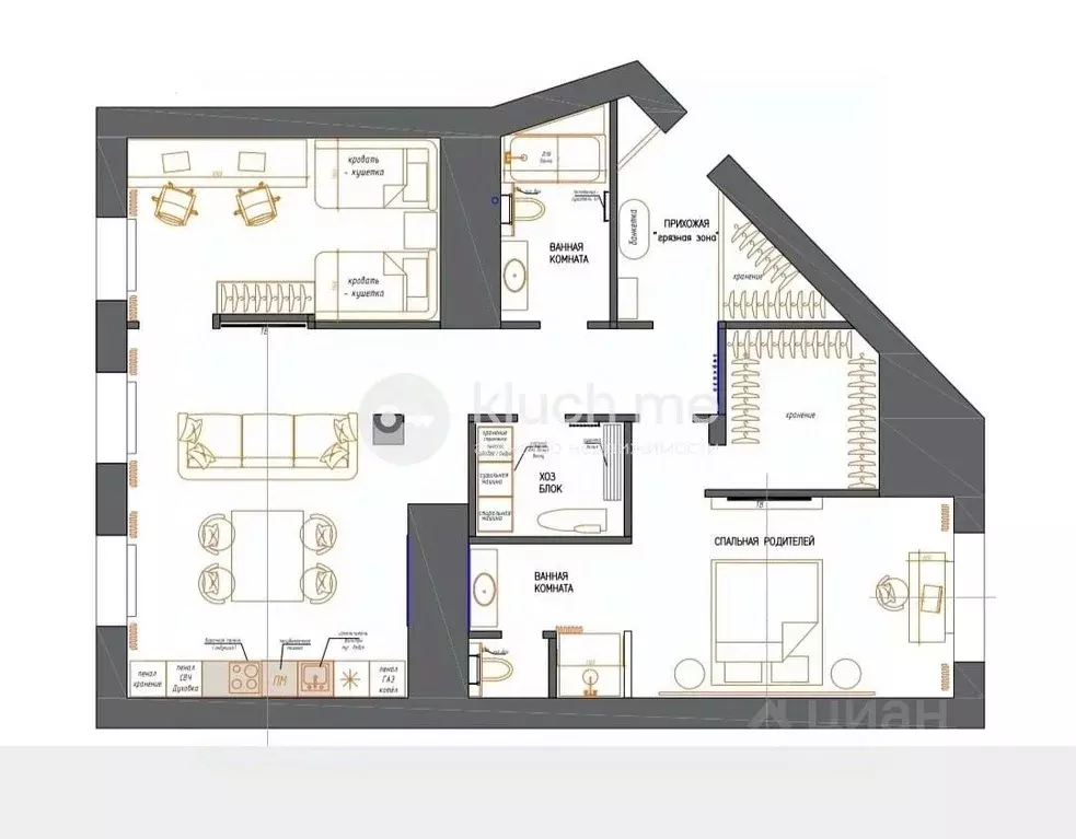 3-к кв. Татарстан, Казань ул. Тельмана, 20 (117.5 м) - Фото 2