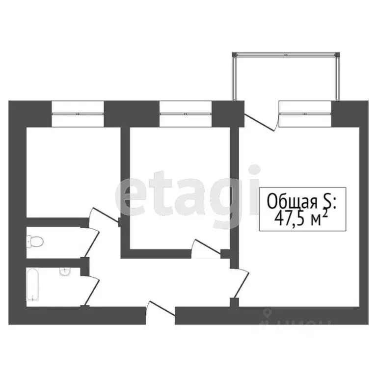 2-к кв. Бурятия, Улан-Удэ ул. Шумяцкого, 9 (47.1 м) - Фото 1