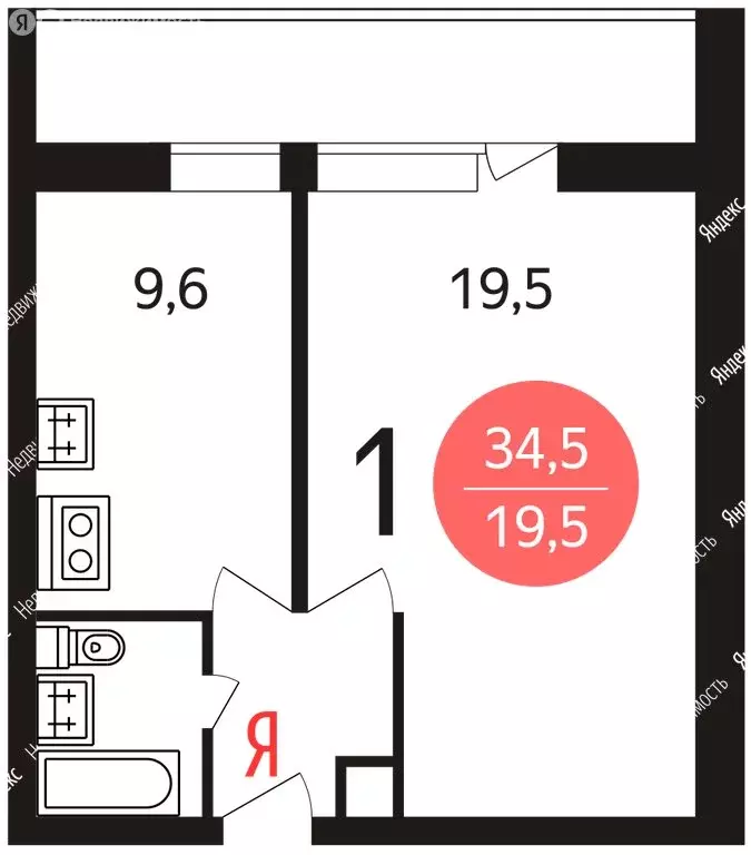 1-комнатная квартира: Москва, Озёрная улица, 31к1 (34.5 м) - Фото 1