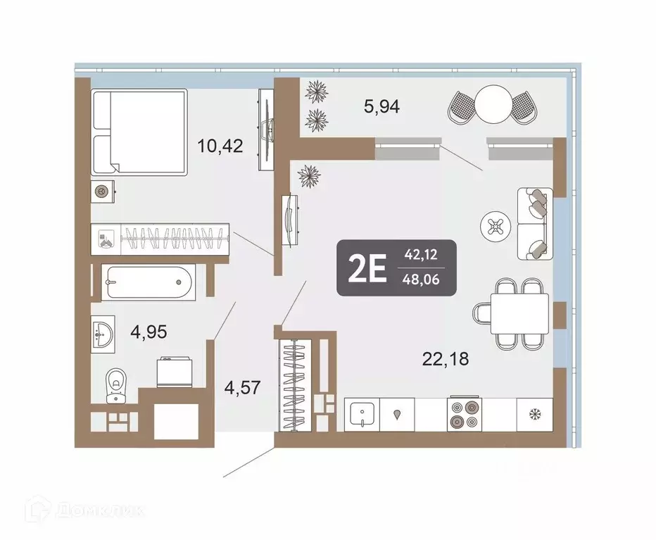 Продаётся 1-к квартира, 43.4 м - Фото 0