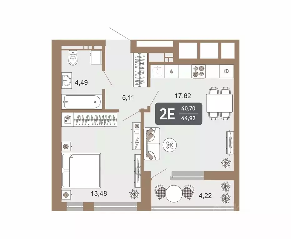 2-к кв. Свердловская область, Екатеринбург ул. Академика Ландау, 32 ... - Фото 1