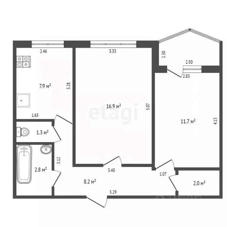 2-к кв. Ростовская область, Ростов-на-Дону ул. 2-й Пятилетки, 6/1 ... - Фото 2